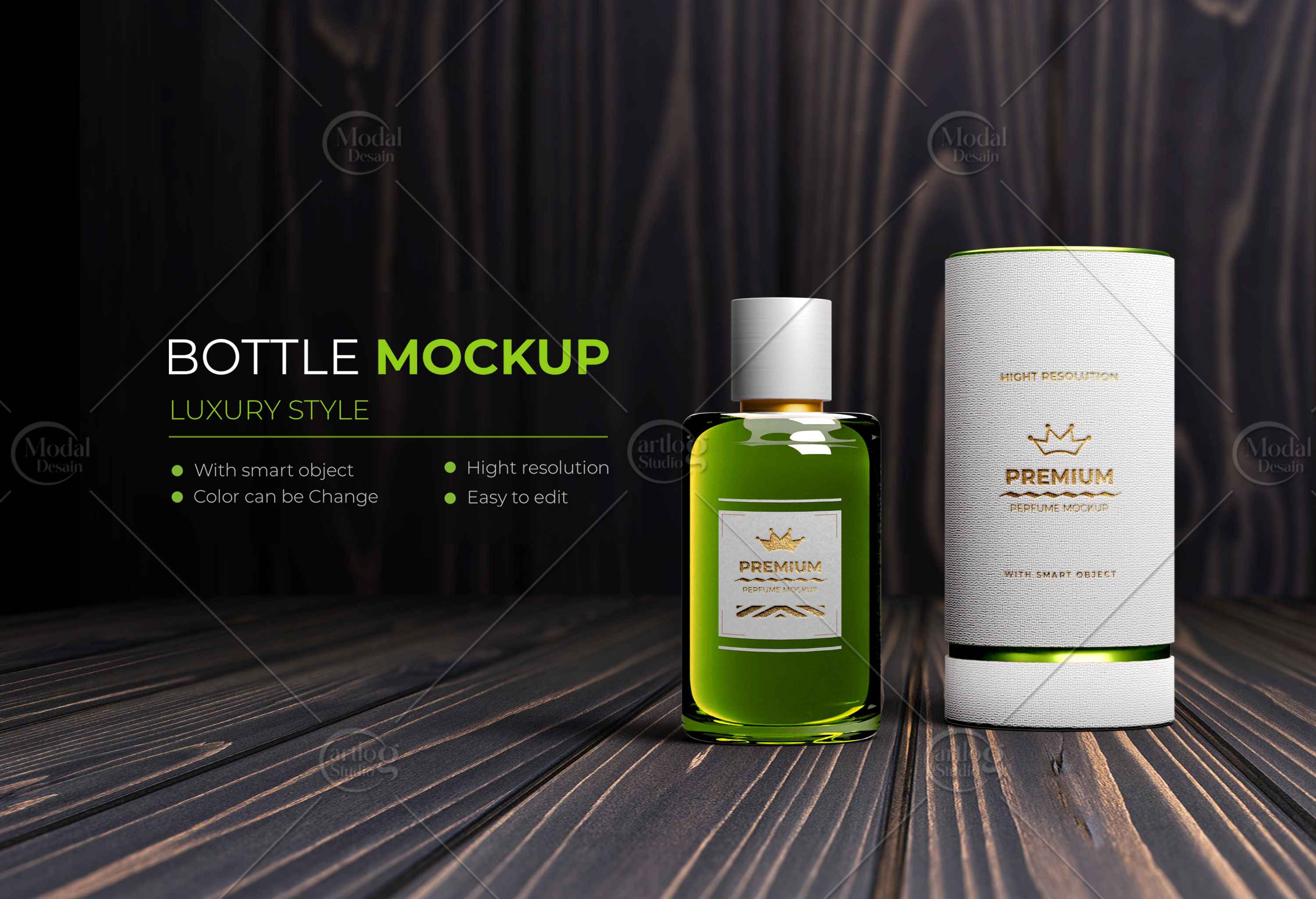 Luxury Bottle Mockup - Realistic Texture