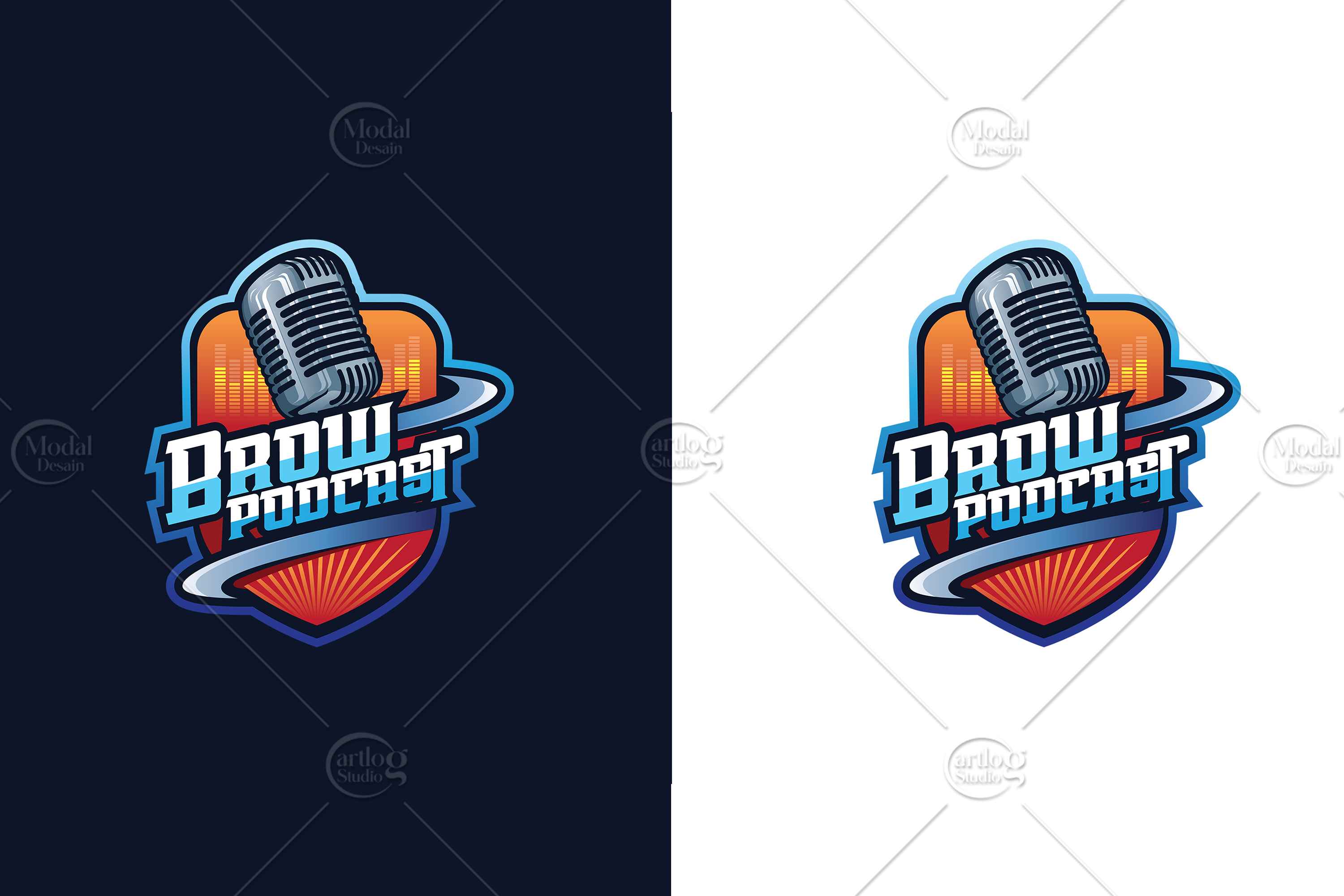 Podcast Esport Logo Template