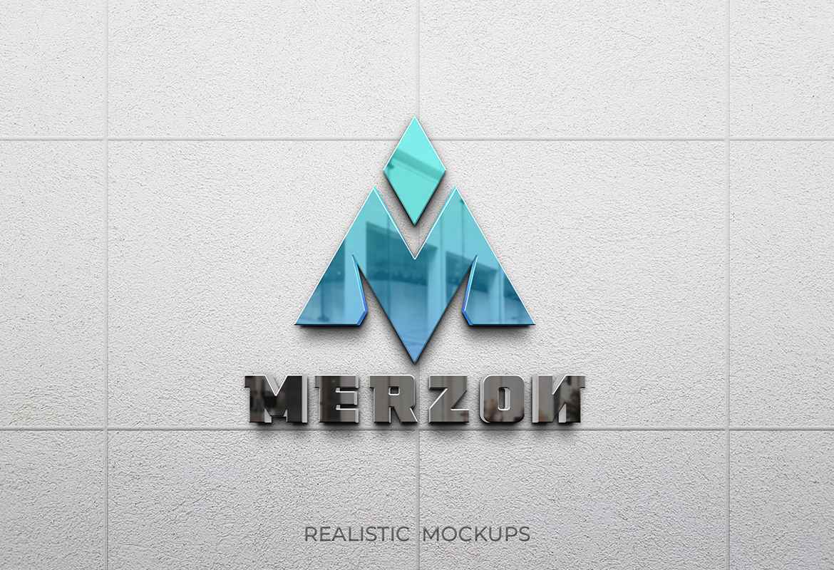 Logo Mockup - 3D Glass Reflection